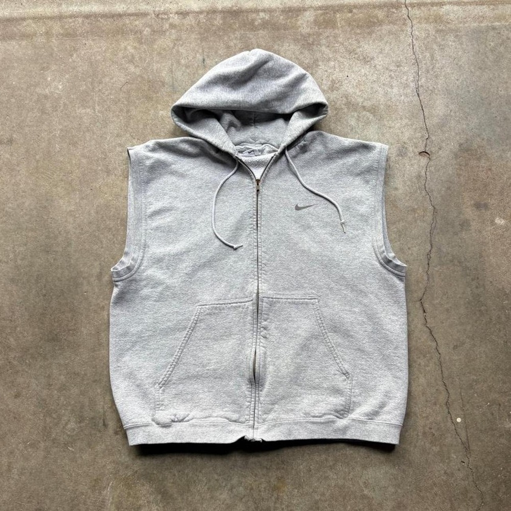 Vintage 90s Nike grey sleeveless hoodie Men's Size XL